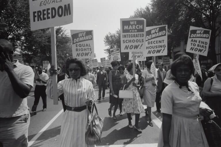 protest freedom march in the 1960's
