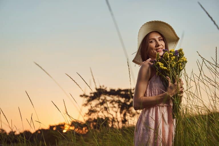 woman outdoors feeling grateful for her life